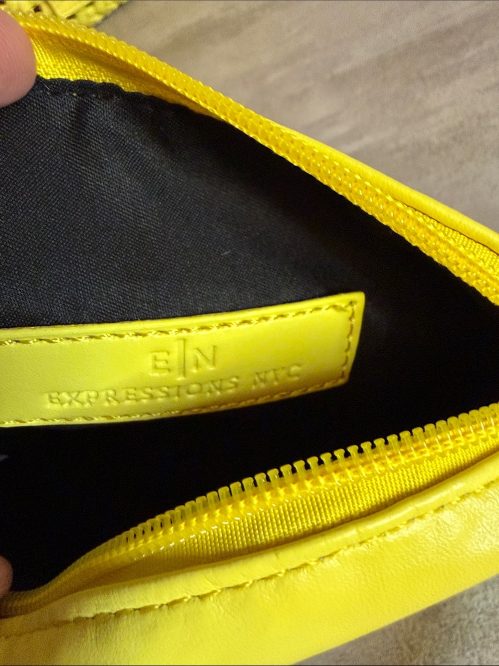 Yellow Woven Shoulder Bag with Removable pouch & strap - Picture 11 of 12